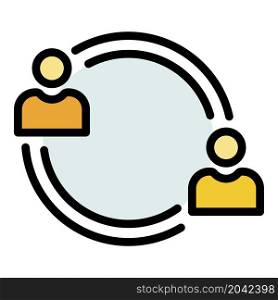People talking icon. Outline people talking vector icon color flat isolated. People talking icon color outline vector