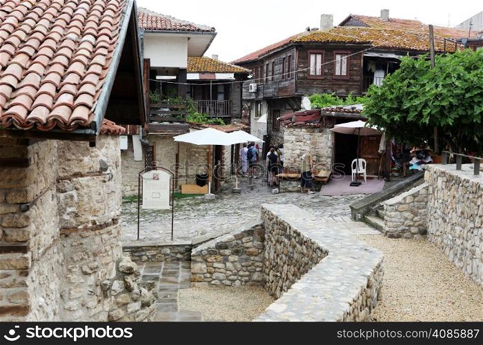People visit Old Town on June 18, 2014 in Nessebar, Bulgaria.