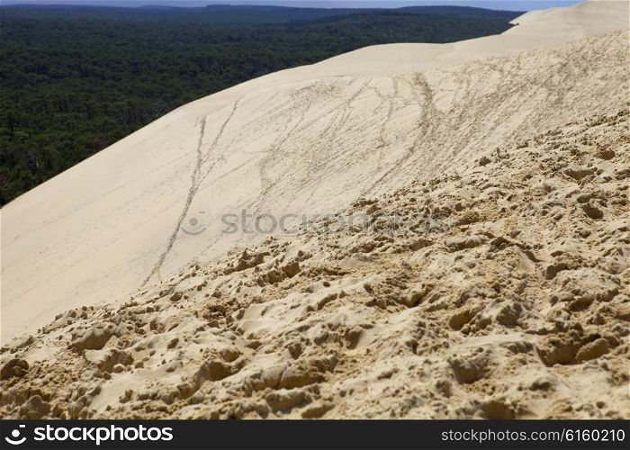 People visiting the Famous dune of Pyla, in Pyla Sur Mer, France.