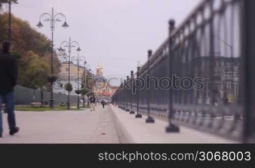people walking along the promenade