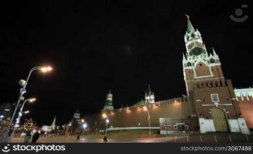 People walking in Red square in Moscow on April 21, 2013 in Moscow, Russia.