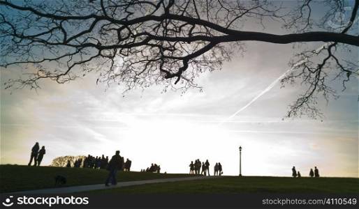 People walking on Primrose Hill, London