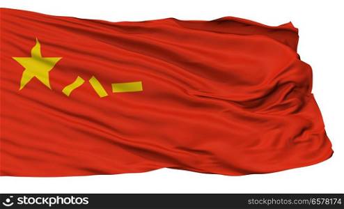 Peoples Liberation Army Peoples Republic Of China Flag, Isolated On White Background. Peoples Liberation Army Peoples Republic Of China Flag, Isolated On White
