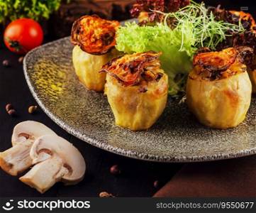 Peppers stuffed with rice and beef with spices