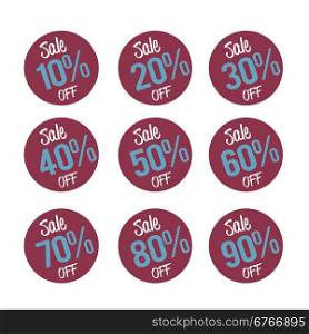 Percent OFF Discount Label Tag - Flat style graphic illustration