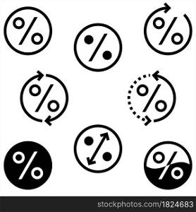 Percentage Icon, Percent Sign Icon, Mathematics Sign Vector Art Illustration
