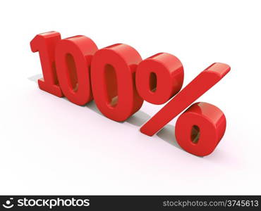 Percentage rate icon on a white background. Discount. 3D illustration.