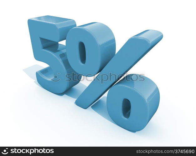 Percentage rate icon on a white background. Discount. 3D illustration.