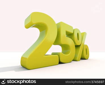 Percentage rate icon on a white background. Discount. 3D illustration.