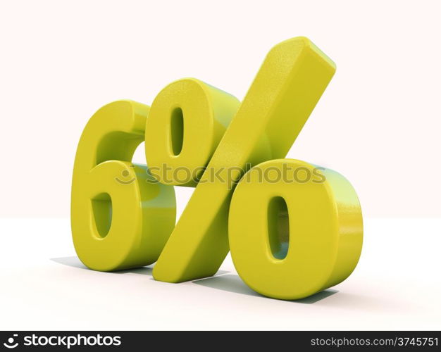 Percentage rate icon on a white background. Discount. 3D illustration.