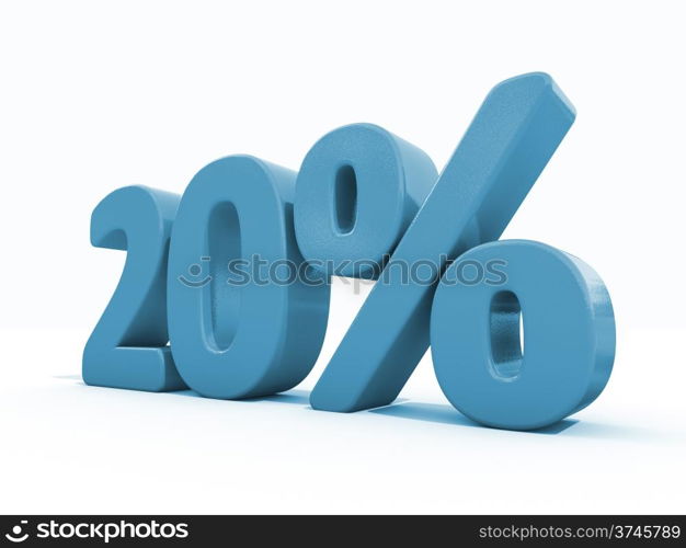 Percentage rate icon on a white background. Discount. 3D illustration.