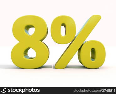 Percentage rate icon on a white background. Discount. 3D illustration.