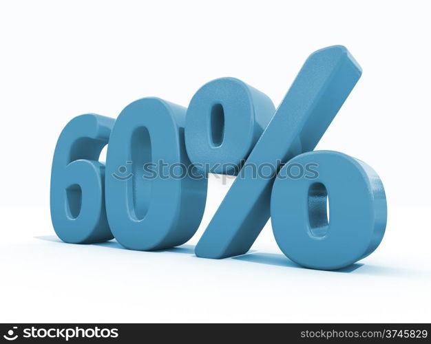 Percentage rate icon on a white background. Discount. 3D illustration.