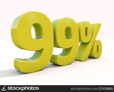 Percentage rate icon on a white background. Discount. 3D illustration.