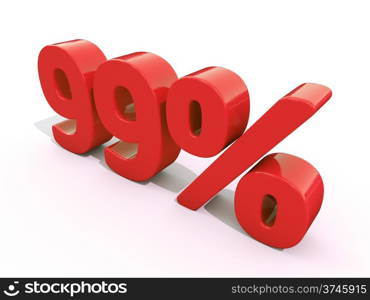 Percentage rate icon on a white background. Discount. 3D illustration.