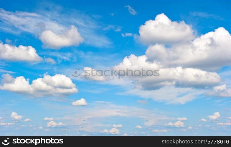 perfect blue sky with white clouds. nature background