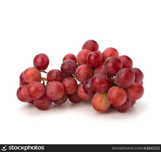 Perfect bunch of red grapes isolated on white background