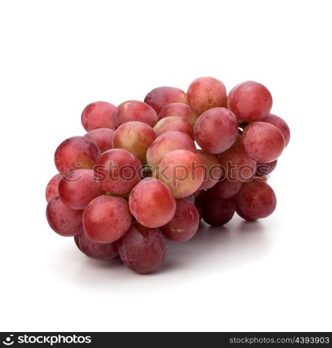 Perfect bunch of red grapes isolated on white background