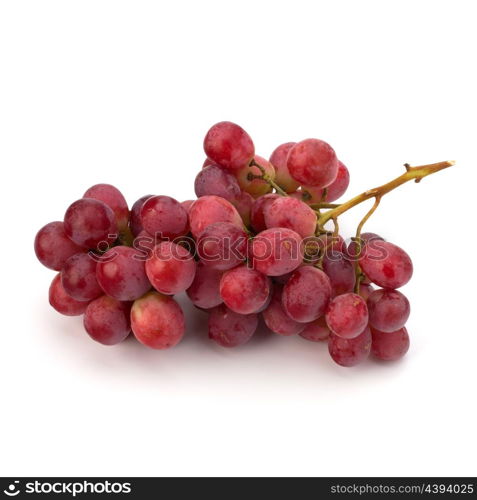 Perfect bunch of red grapes isolated on white background