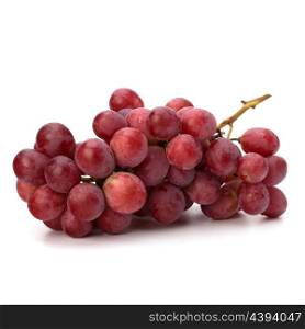 Perfect bunch of red grapes isolated on white background