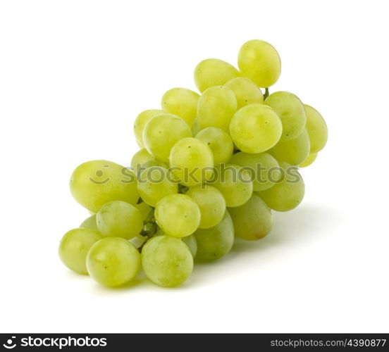 Perfect bunch of white grapes isolated on white background