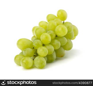 Perfect bunch of white grapes isolated on white background