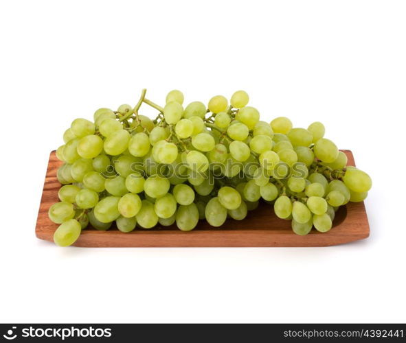 Perfect bunch of white grapes isolated on white background