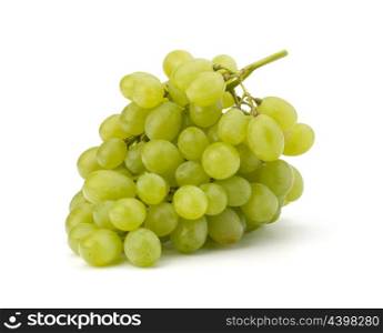 Perfect bunch of white grapes isolated on white background