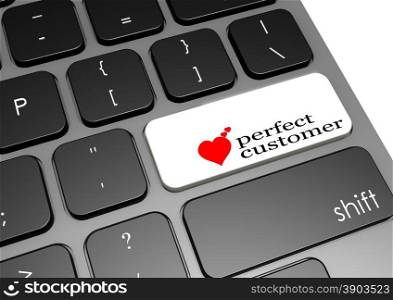Perfect customer black keyboard image with hi-res rendered artwork that could be used for any graphic design.