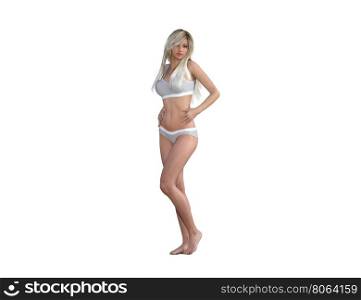 Perfect female body isolated on white background