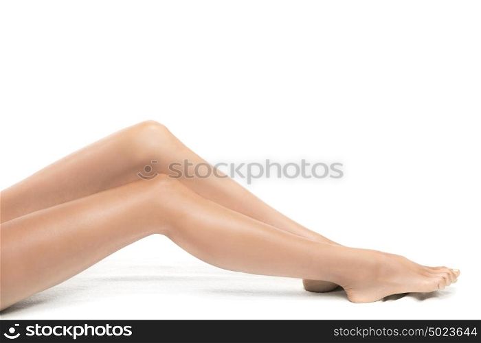 Perfect female legs. Perfect female legs isolated on white background