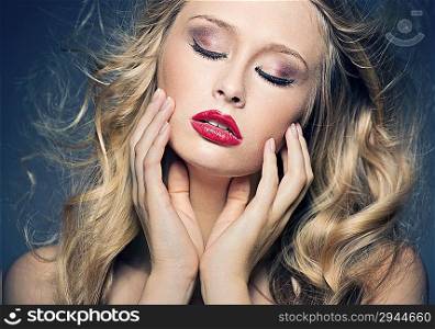 Perfect make-up of young pretty lady