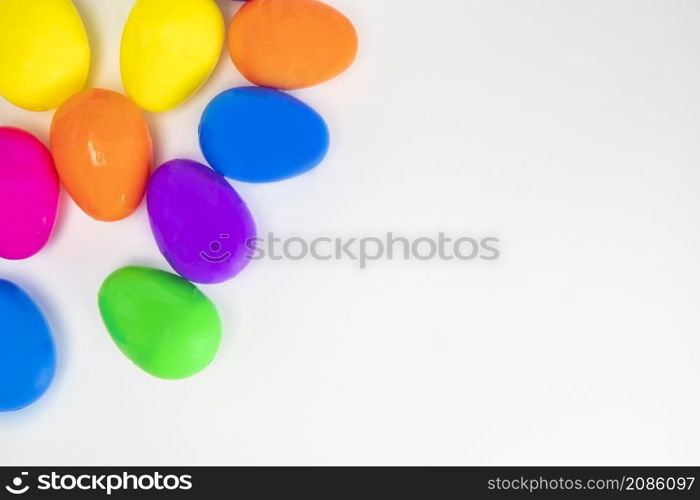 Perfect painted colorful handmade easter eggs isolated on a white background copy space, border, Holiday happy Easter concept space for text. Perfect painted colorful handmade easter eggs isolated on a white background copy space, border, Holiday happy Easter concept