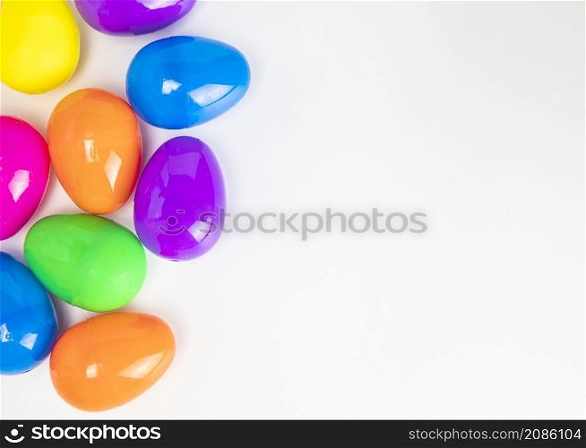 Perfect painted colorful handmade easter eggs isolated on a white background copy space, border, Holiday happy Easter concept space for text. Perfect painted colorful handmade easter eggs isolated on a white background copy space, border, Holiday happy Easter concept