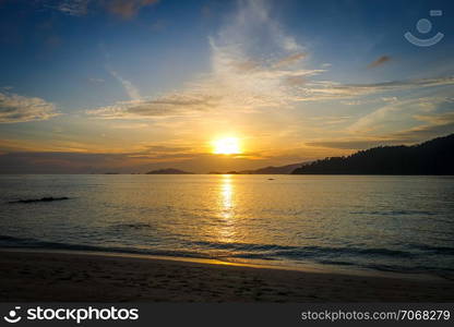 Perfect tropical beach at sunset in Koh Lipe, Thailand. Tropical beach at sunset in Koh Lipe, Thailand