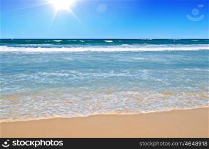 perfect tropical sandy beach on a summers day