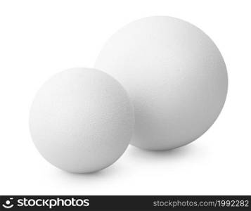 Perfect white balls isolated on white. Two white balls