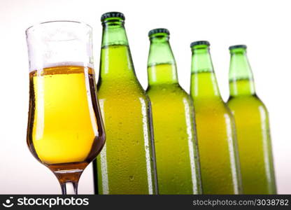 Perfectly chilled beer, in ideal yellow color, just for your tab. Perfectly chilled beer, in ideal yellow color, just for your table! Studio shots