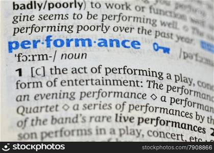 Performance word on book