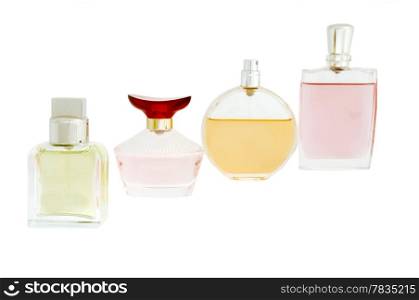 Perfume bottels. Note that only the front one is in focus