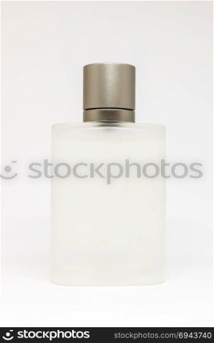 Perfume bottle made from opaque glass with cover.