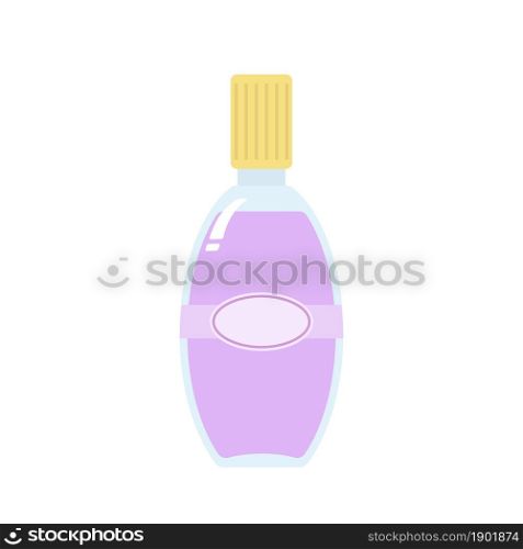 Perfume bottle on white background. Cartoon flat style. Vector illustration