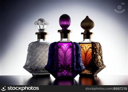 Perfume Bottles.  Generative AI 