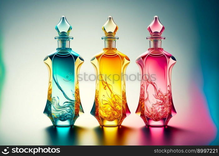 Perfume Bottles.  Generative AI
