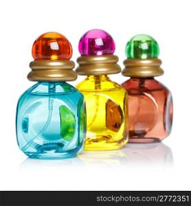 Perfume bottles isolated on white background