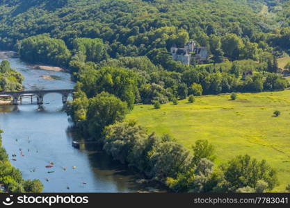 Perigord, the picturesque castle of Fayrac in Dordogne, France