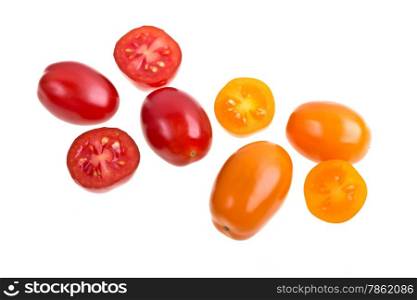 Perino tomatoes duets on a white background