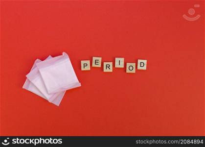 period word scrabble letters with wrapped pads