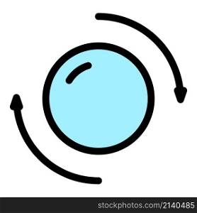 Perpetual motion circle icon. Outline Perpetual motion circle vector icon color flat isolated. Perpetual motion circle icon color outline vector