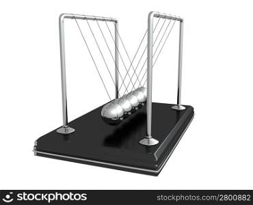 Perpetual motion. Pendulum on white isolated background. 3d